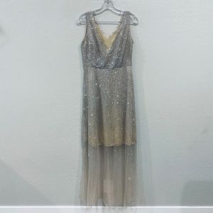 Shimmer & Sparkle Silver Maxi Dress No size Dress